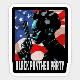 Black Panther Party American Flag 1966 Sticker